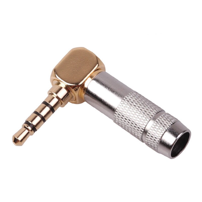 1pc 2.5mm/ 3.5mm 4 Pole TRRS Male Plug Jack Gold Plated 90 Degree Angle Audio Connector Silver Black Connector: 3.5mm SR 4Pole