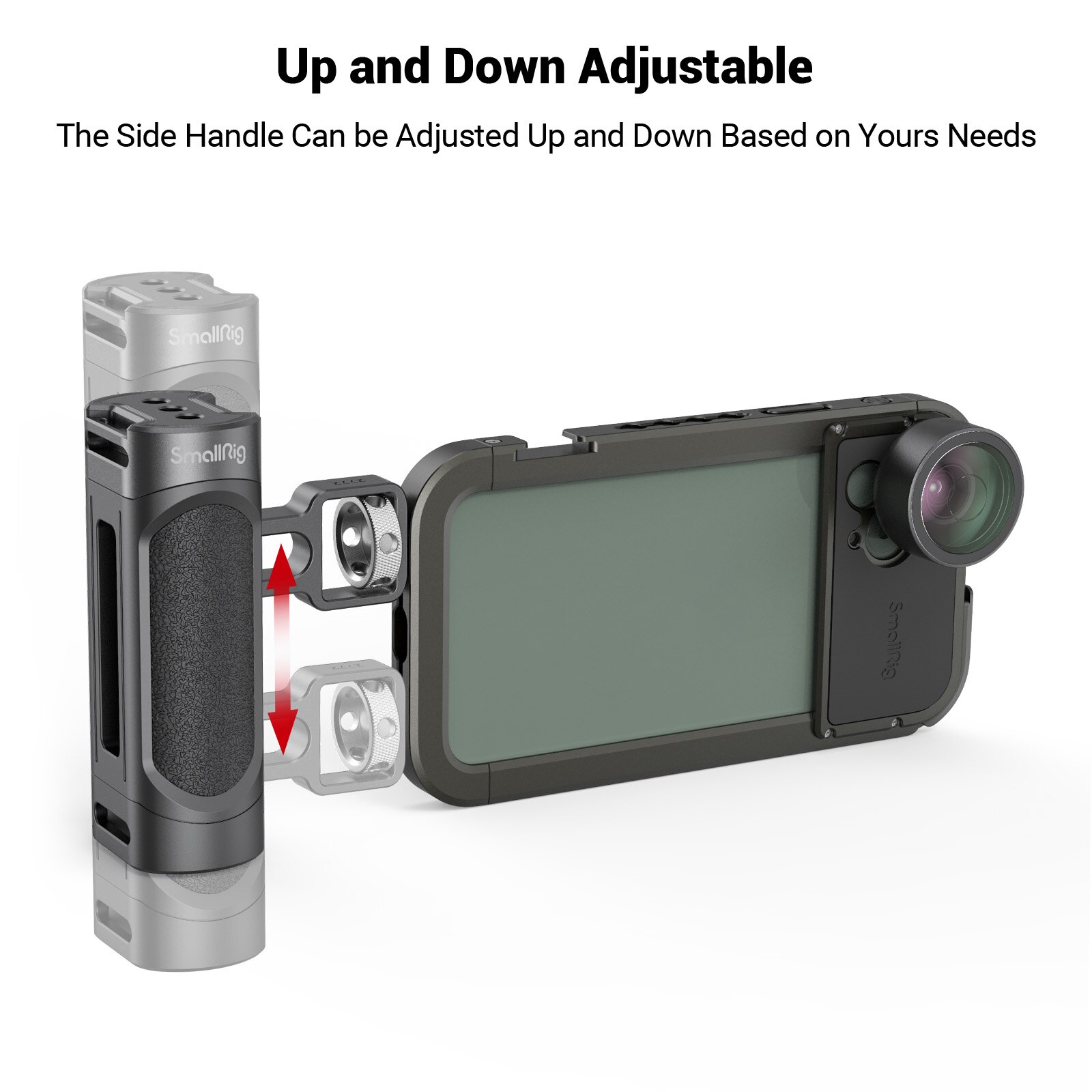 SmallRig Leggero Maniglia Laterale per Smartphone Gabbia Dotato di 1/4 "Fori Filettati & costruito-in chiave Accessori FAI DA TE rig - 2772