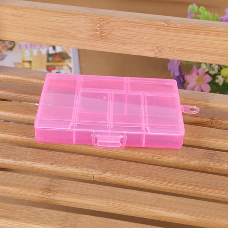 6 Grids Compartment Plastic Storage Box Jewelry Earring Bead Screw Holder Case Display Organizer Container Box Case #w2g: A