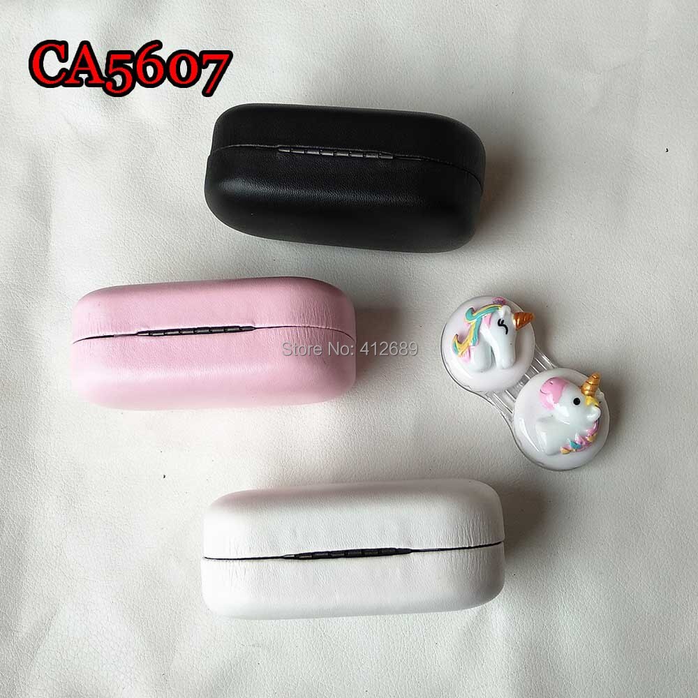 Étui de lentilles de Contact licorne, boîte de lentilles de Contact pour femmes et hommes, yeux, conteneur de lentilles de Contact, joli Kit de voyage, boîte CA5607
