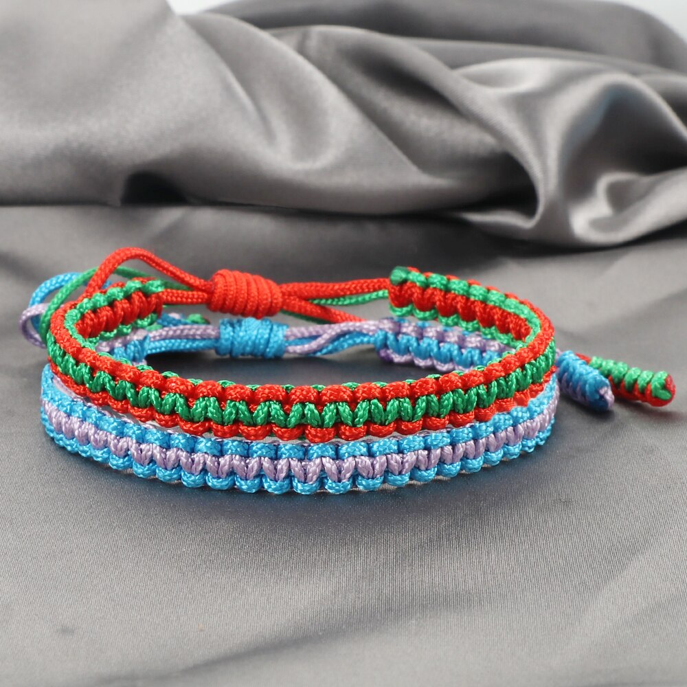 Originele handgeweven touw armbandenset, veelkleurige gevlochten armband voor mannen en vrouwen, beste vriend sieraden: Stijl 9