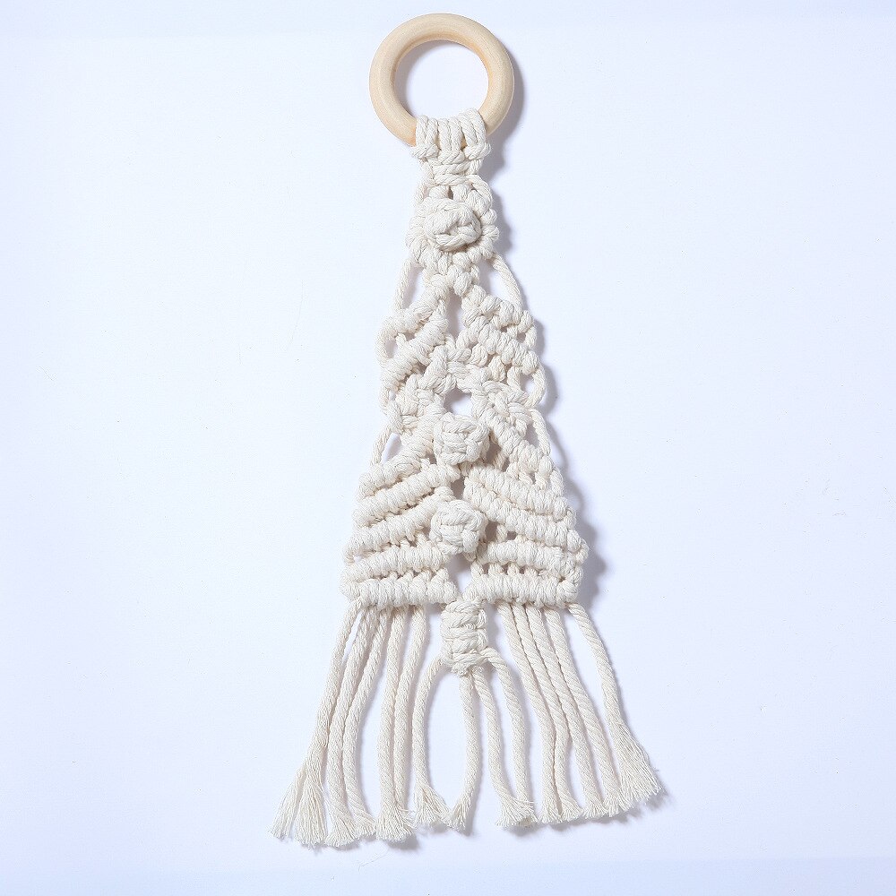 Nordique macramé tenture murale en coton tissé à la main petite tapisserie murale enfants chambre tête de lit accessoires Photo Boho arbre de noël décor