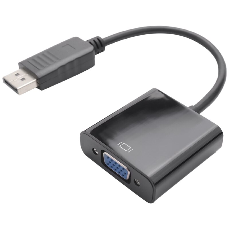 RISE-2X Displayport DP Male To VGA Female Adapter Display Port Cable Converter Black