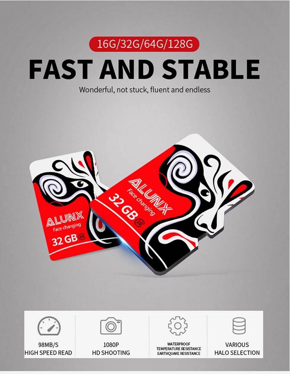 ALUNX Class 10-U1 Microsd High-speed flash memory Card Micro SD TF Card 64GB 128GB 256GB 8GB 16GB 32GB for Smartphone Adapter