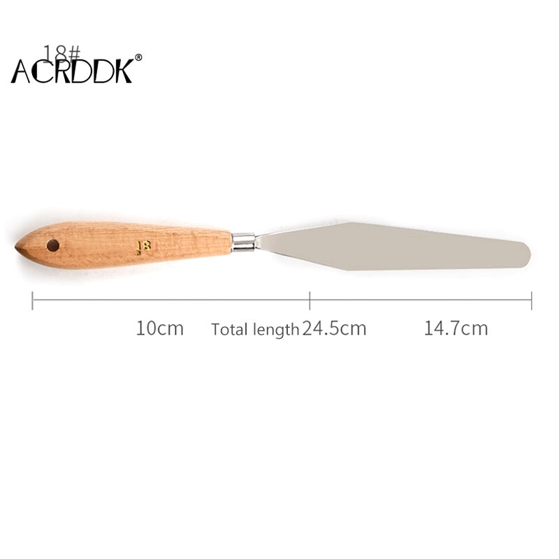 Palette Knife Painting Stainless Steel Spatula Palette Knife Oil Paint Metal Knives Wood Handle DF