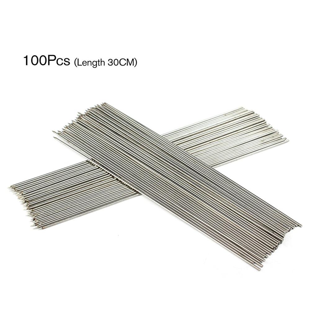 100Pcs Rvs Barbecue Naald Bbq Barbecue Platte Ronde Spiesjes Bbq Naald Anti-Slip Handvat Barbecue Teken