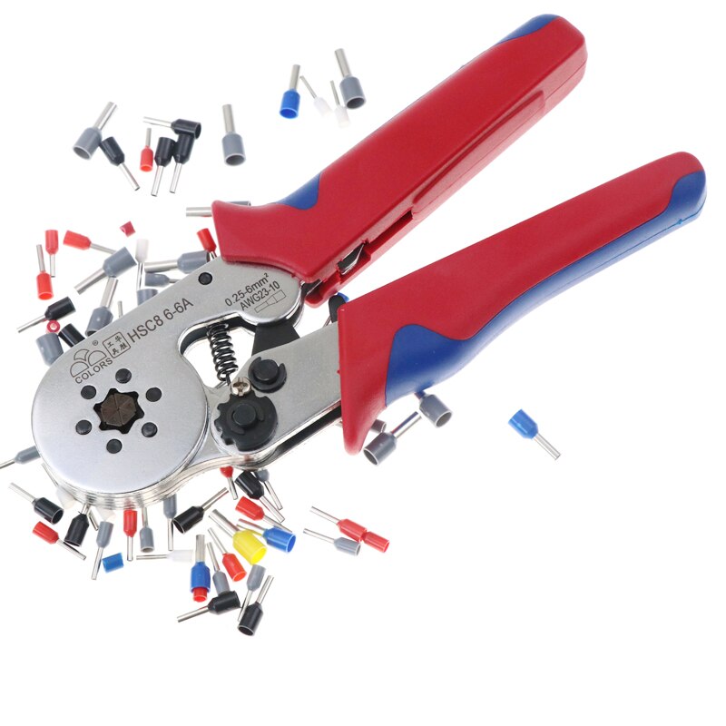 KLEUREN krimptang kabel crimp tang hsc8 6-6 clip wire stripper cutter tang set Elektrische terminal crimper mini gereedschap