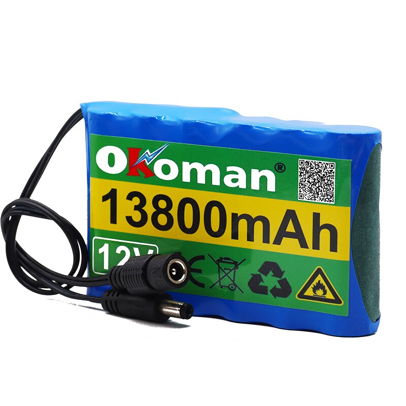 original protection plate 12v battery pack 12V 8800mAh 18650 lithium ion DC12.6V super rechargeable battery + 12.6v 1A charger