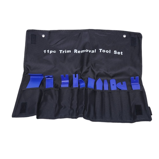DIY Auto Car Pry Repair Tool Kit Radio Panel Interior Door Clip Panel Pry Tool Trim Dashboard Removal Opening Tool Set: 11 pcs with oxford
