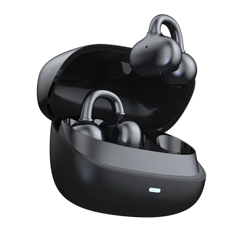 Original CP1 Ear Clip Headphones Wireless Bluetooth Earphones ENC Noise Cancelling Open Headset HiFi Stereo HD Mic Call Earbuds: black