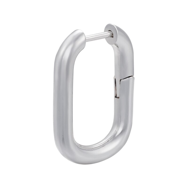 ZHUKOU-pendientes de aro geométricos rectangulares para mujer, aretes pequeños de color dorado/plateado, , VE375