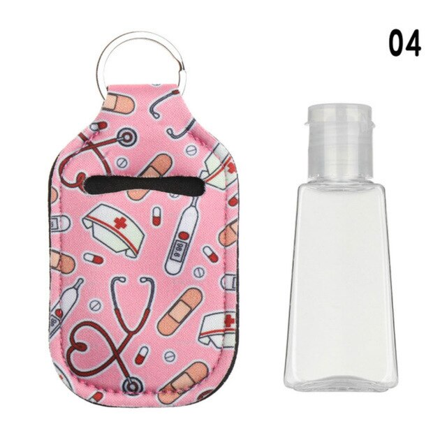 1PC 30ml Empty Hand Sanitizer Bottle Mini Portable Travel Silicone Disinfect Gel Bottles Refillable Bottles with Keychain Ring: 4