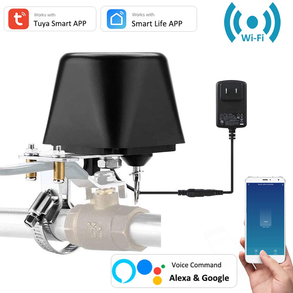 Motorized Ball Valve Watering Timer WiFi Electric Water Shutoff Controller Robot Auto Tuya Smart Alexa Google Valve Control