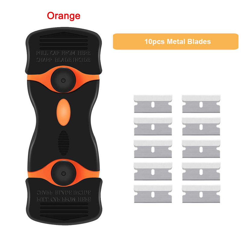 Window Glass Sticker Cleaning Razor Scraper Ceramic Razor Blades Car Tint Oven Vinyl Wrap Glue Squeegee Remover Cleaner Tool: Red