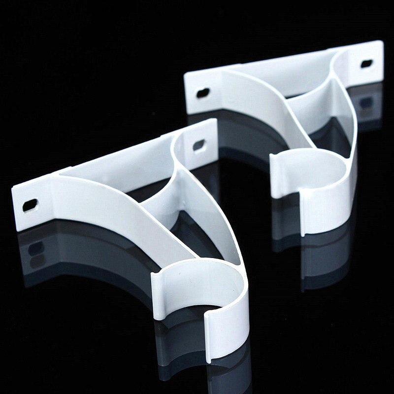 1Pair Aluminum Curtain Rod Bracket Support for Curtains Sticks Without Drilling Fixtures Rod Bracket White