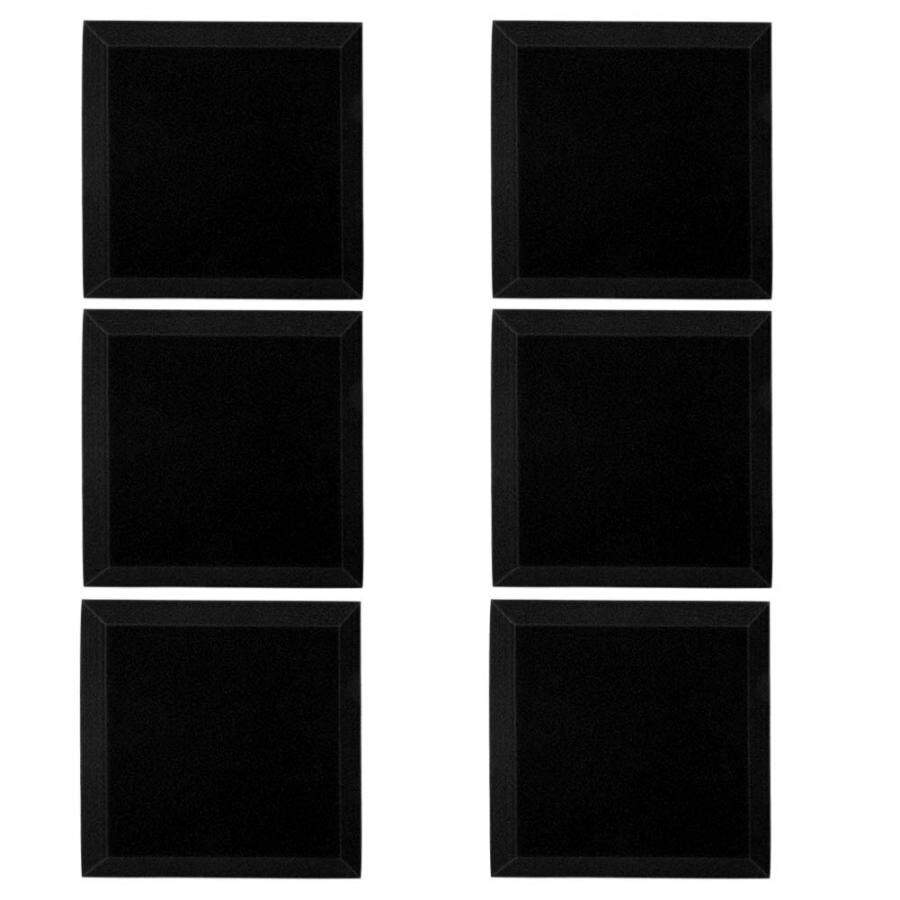 6Pcs 30x30x5cm Soundproofing Foam Block Acoustic Panels Sponge Piano Room Recording Studio Accessory Soundproofing Sponge: Black