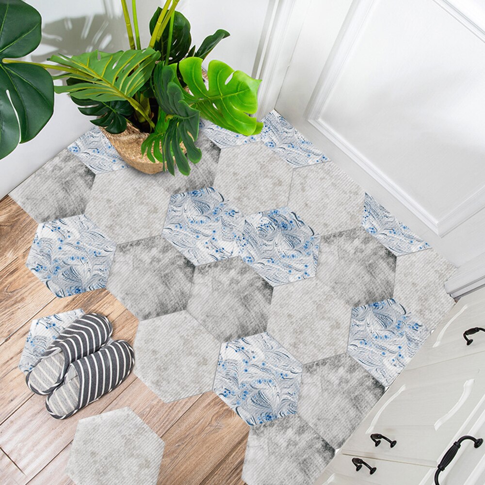Thick wear-resistant floor stickers foreign trade tile wall stickers self-adhesive kitchen floor non-slip PVC hexagonal stic