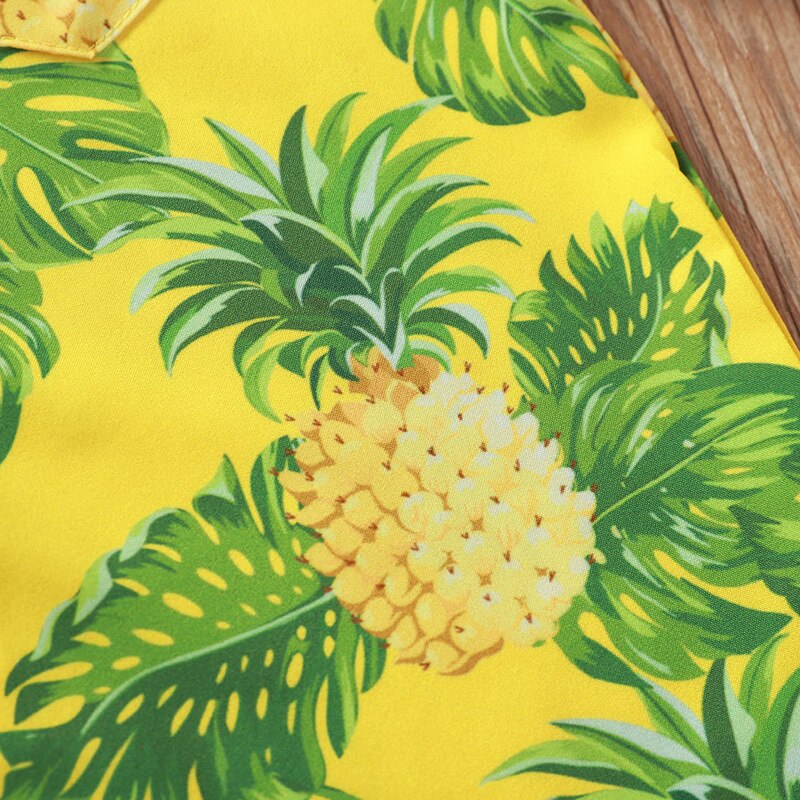 Børnetøj pige drenge skjorter strand hawaii ferie stil kortærmede toppe skjorte sommer baby drenge bluse