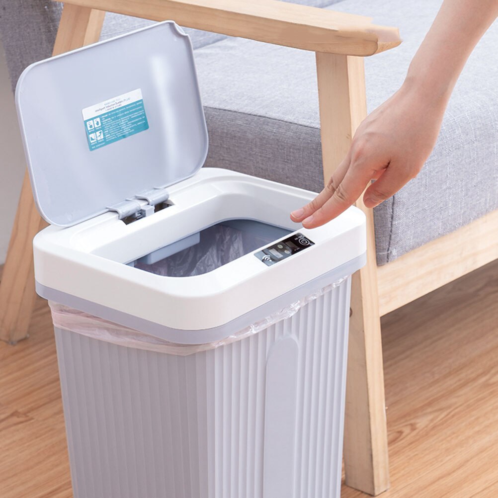 Charging Smart Trash Can Automatic Induction Dustbin with Lid Mute Waste Bin with Build-in Battery for Home Living Room Kitchen