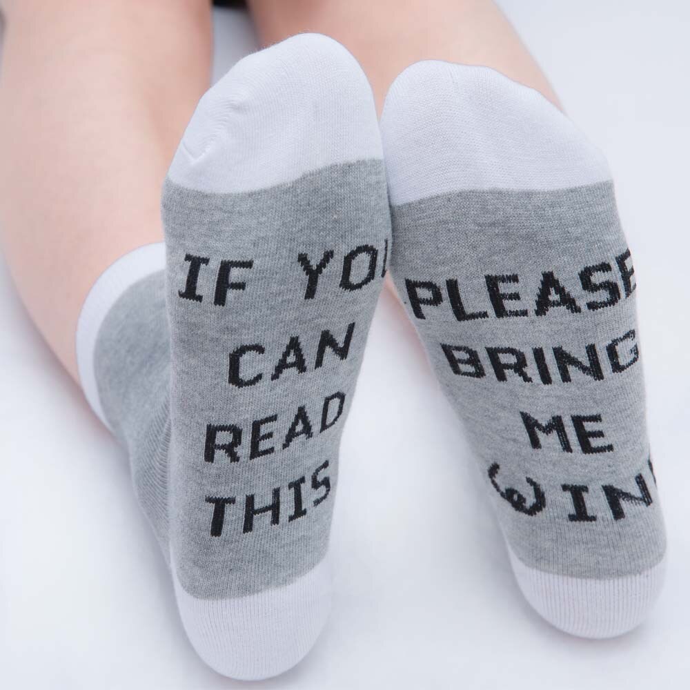 Custom wine socks If You can read this Bring Me a Glass of Wine Socks autumn spring fall Dobby Halloween Sock: YM13-13