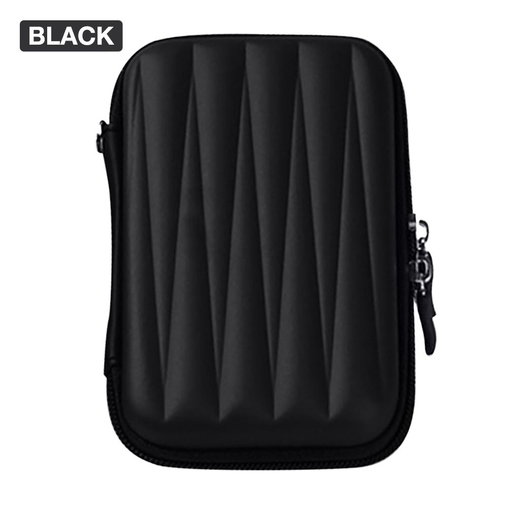 2.5 Inch Protection Bag Case Portable Hard Drive Box For External Hard Drives For USB Cable Charger Power Bank Earphone Case: Black