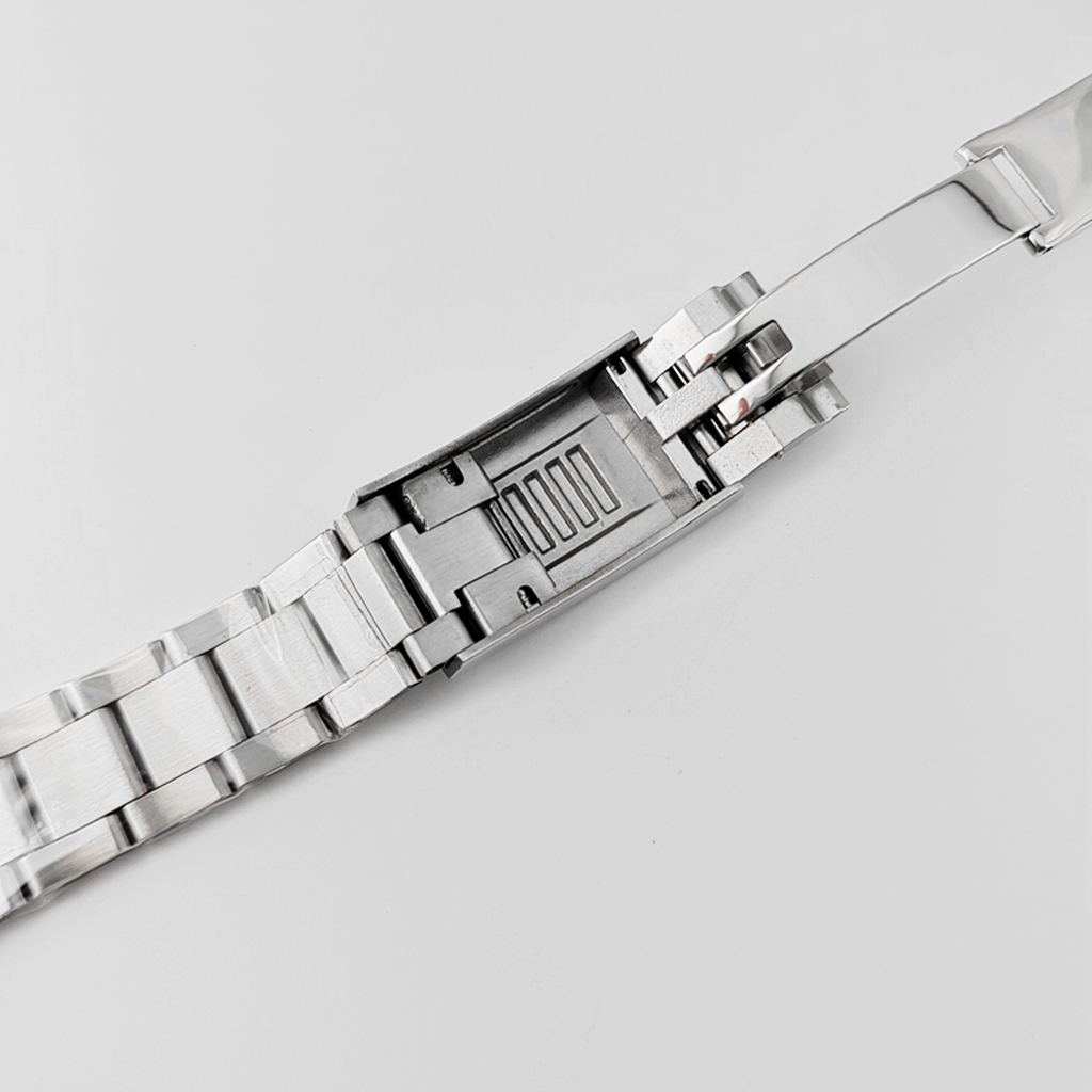 Prata 20mm Watch Strap Glide Lock Clasp Metal Watchbands Qualidade Aço Inoxidável Fit Relógios Case Acessórios Peças