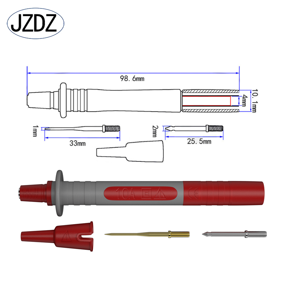 Jzdz 1 Set 2 Stuks Multimetertest Probe Vervangbare Naald Multifunctionele Test Pen J.30013A