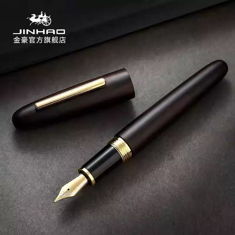 Jinhao 9056 Fountain Pen Wooden Ink Pen Fine Nib Converter Filler Stationery Office school supplies Writing Pens
