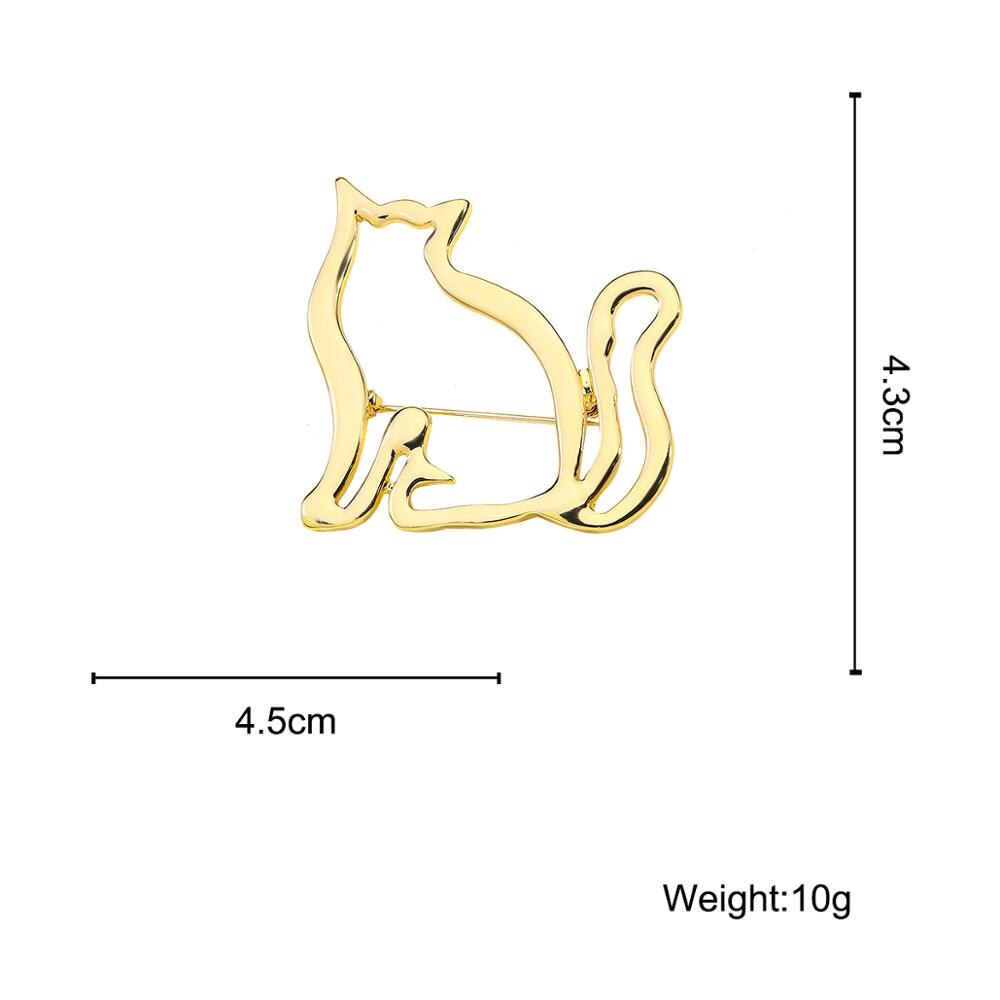 Flashbuy Cute Hollow Small Fat Cat Brooch For Women Personality Cardigan Shawl Buckle Decorative Simple Suit Sweater Pin INS