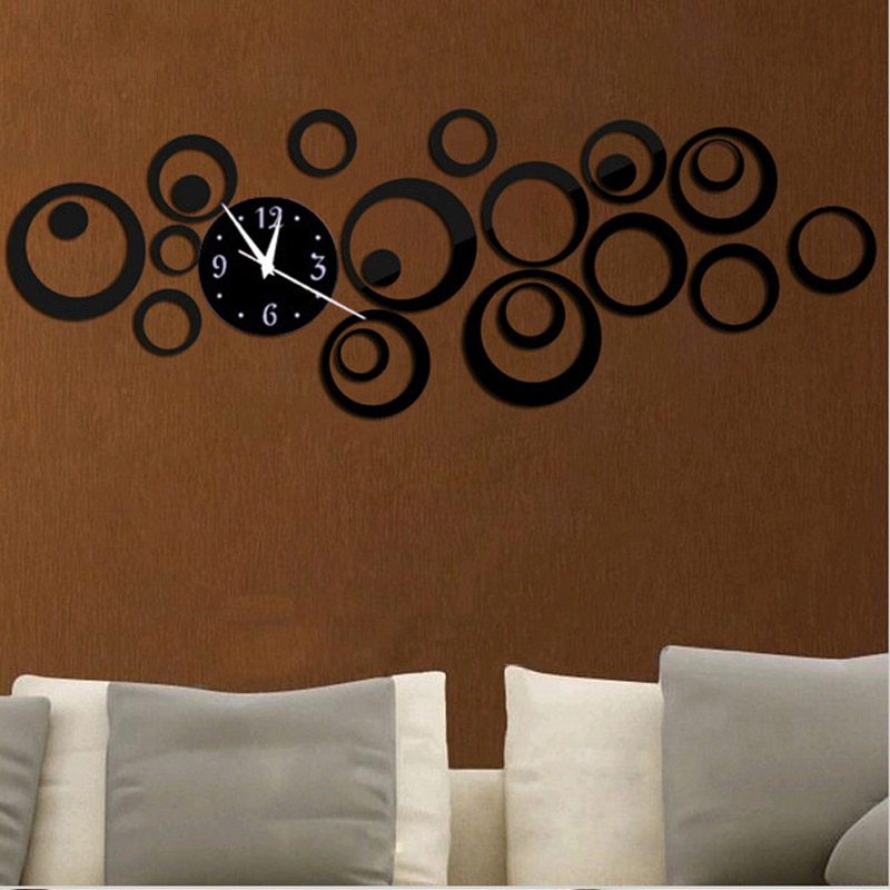 Wallsticker kvarts vægur europa reloj de pared store dekorative ure 3d diy akryl spejl stue