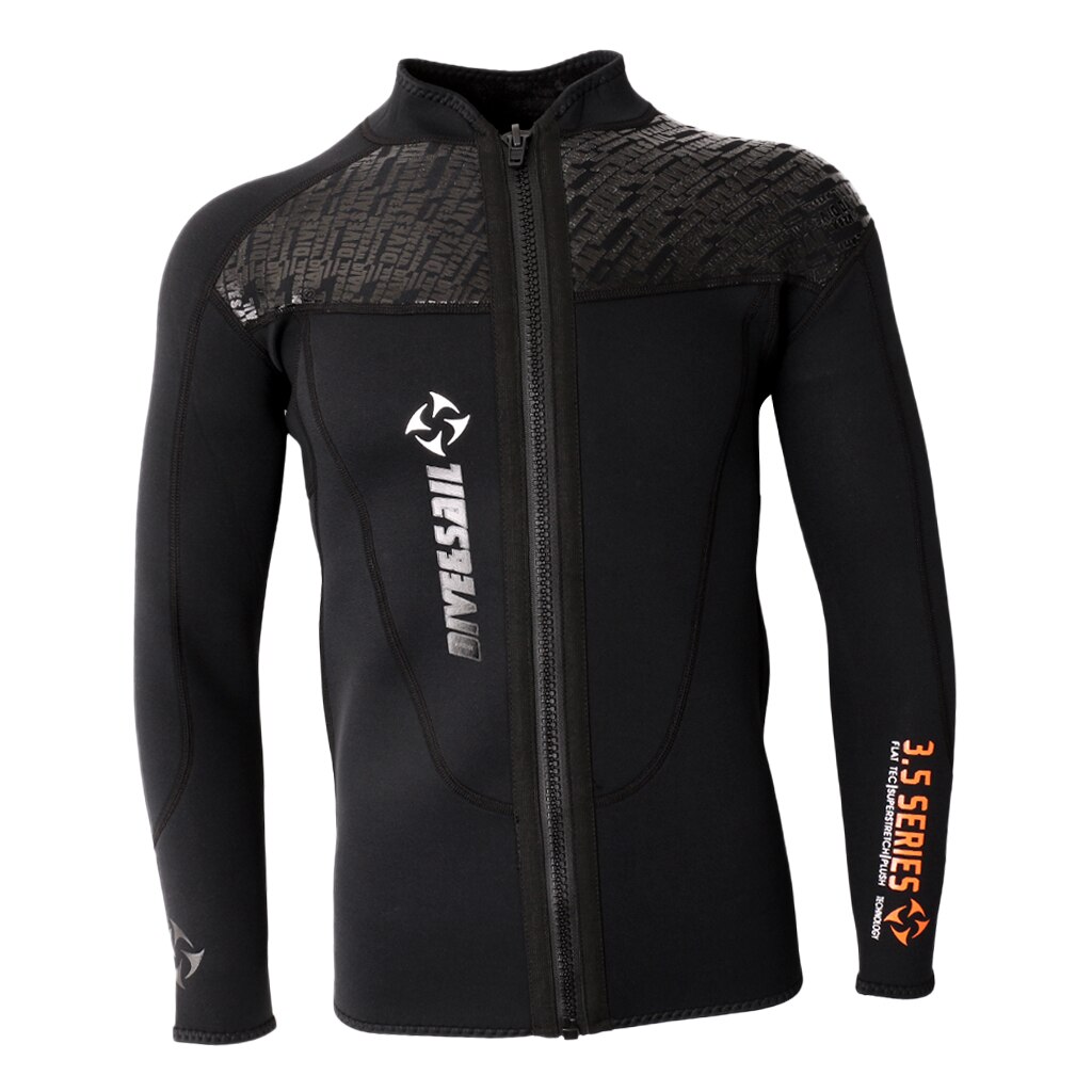 3Mm Zwart Neopreen Lange Mouwen Wetsuit Voor Mannen Rits Jas Top Surf Duiken Zwemmen Snorkelen Water Sport Accessoires