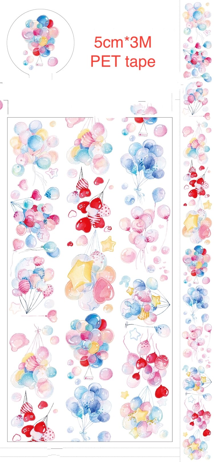 Ultra Thin Pet Bright Decoration PET Tape Sticker Super Wide Landscape: Balloon