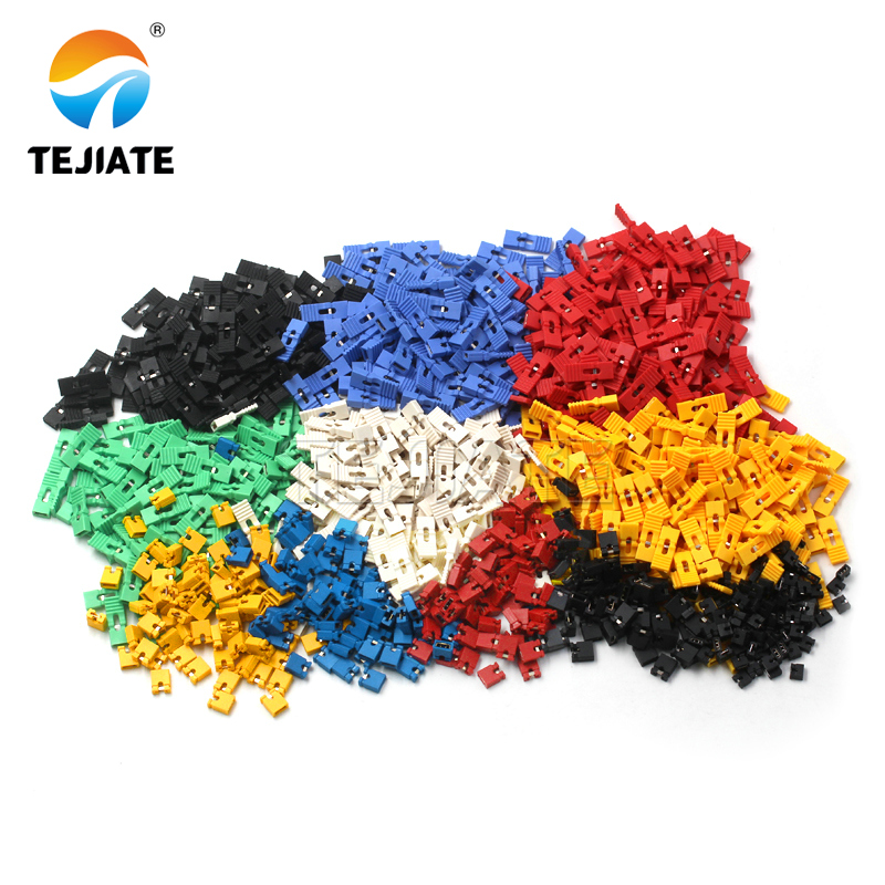 Capuchon de cavalier, 100 pièces, capuchon de court-circuit, espacement 2.54mm, noir, jaune, bleu, rouge, bloc de court-circuit, capuchon de connecteur à broche, capuchon à longue poignée