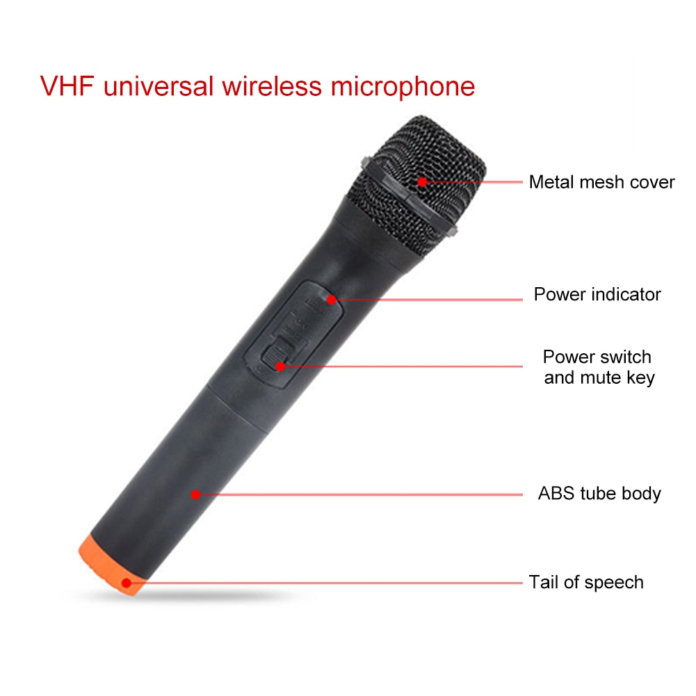 Uhf 3.5mm trådløs bluetooth mikrofon bærbar håndholdt mikrofon til ktv fest sang karaoke mikrofon med usb-modtager