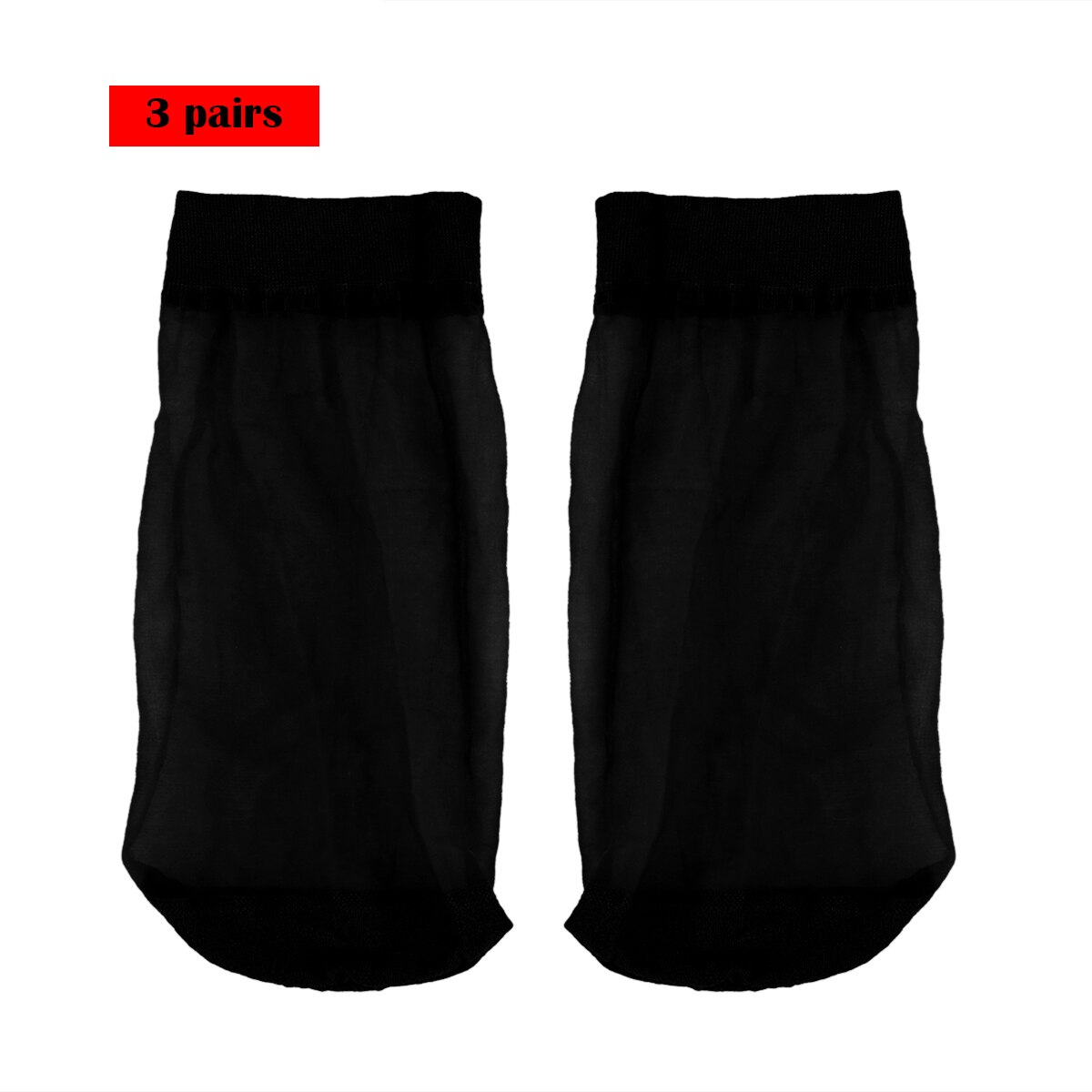 Sommersokker tynn silke, gjennomsiktig over ankellengde stretchy nylon pustende uformelle korte mannskapssokker kule sokker for menn: Svart