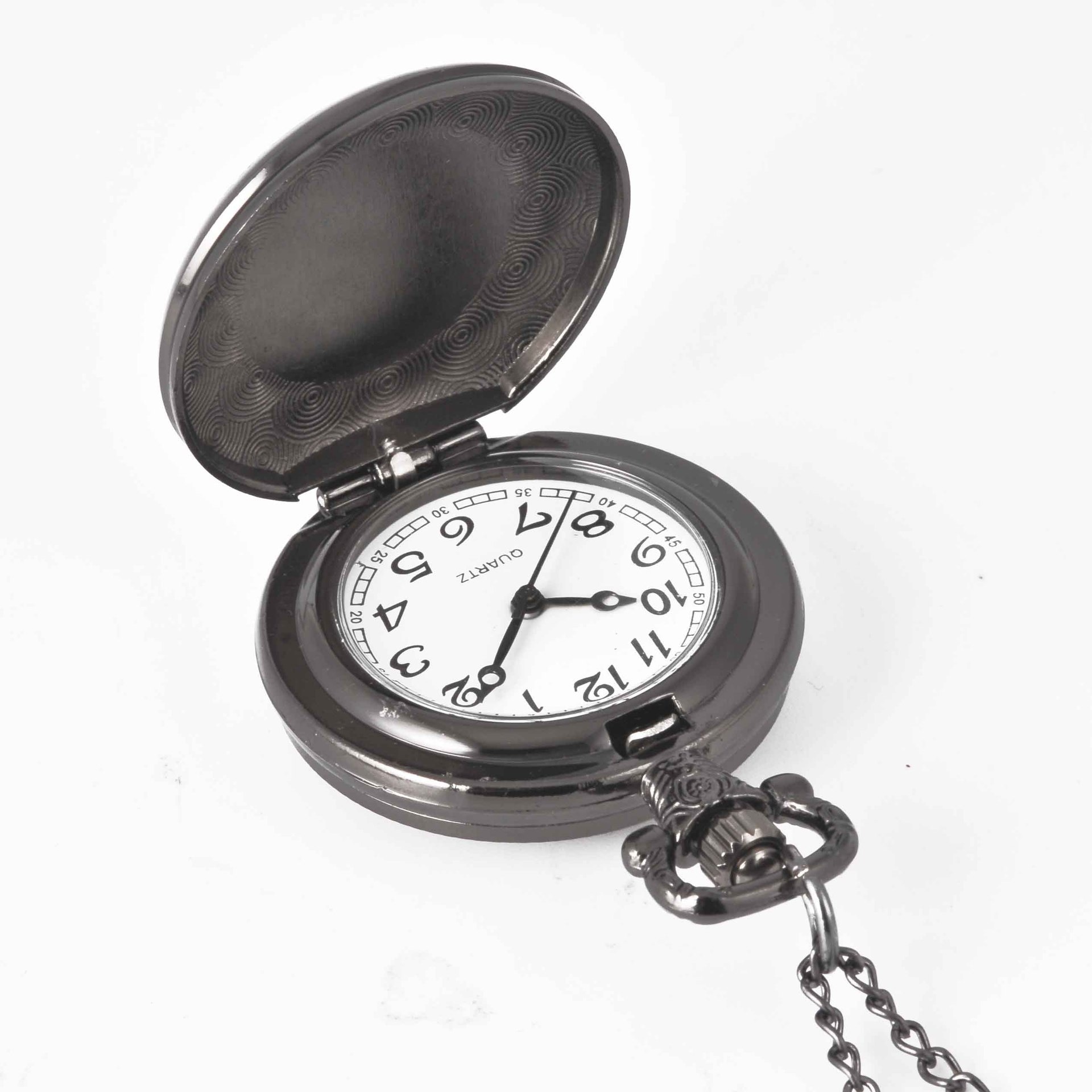 Pocket Watch Classic Black Pocket Watch In The Pocket Watch Black Grooved Pocket Watch For Men And Women