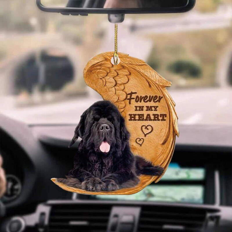 Pendentif ailes d&#39;ange chien, ornement de voiture mignon pendentif ailes de chien, sac à dos automobile, dessin animé porte-clés pour décoration de rétroviseur: A