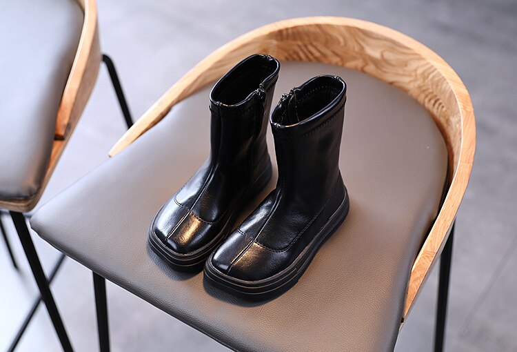 Autunno e in Inverno Le Ragazze casuale Stivali Principessa Scarpe di Cuoio Studente in Pelle Stivali per Bambini per Bambini Scarpe: 1