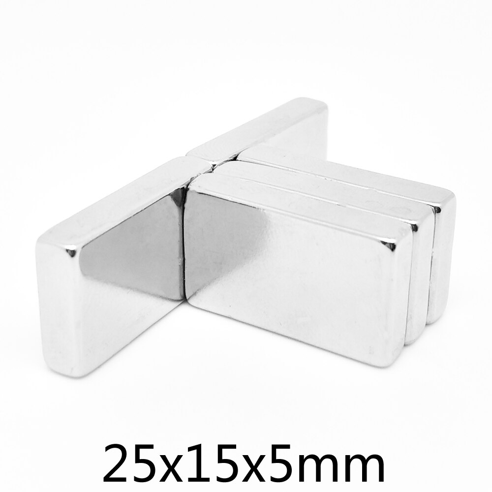 2/5/10/15/20/30Stck 25x15x5mm Block Starke starke Magneten N35 Neodym Magnet Blatt 25x15x5 dauerhaft NdFeB Magneten 25*15*5