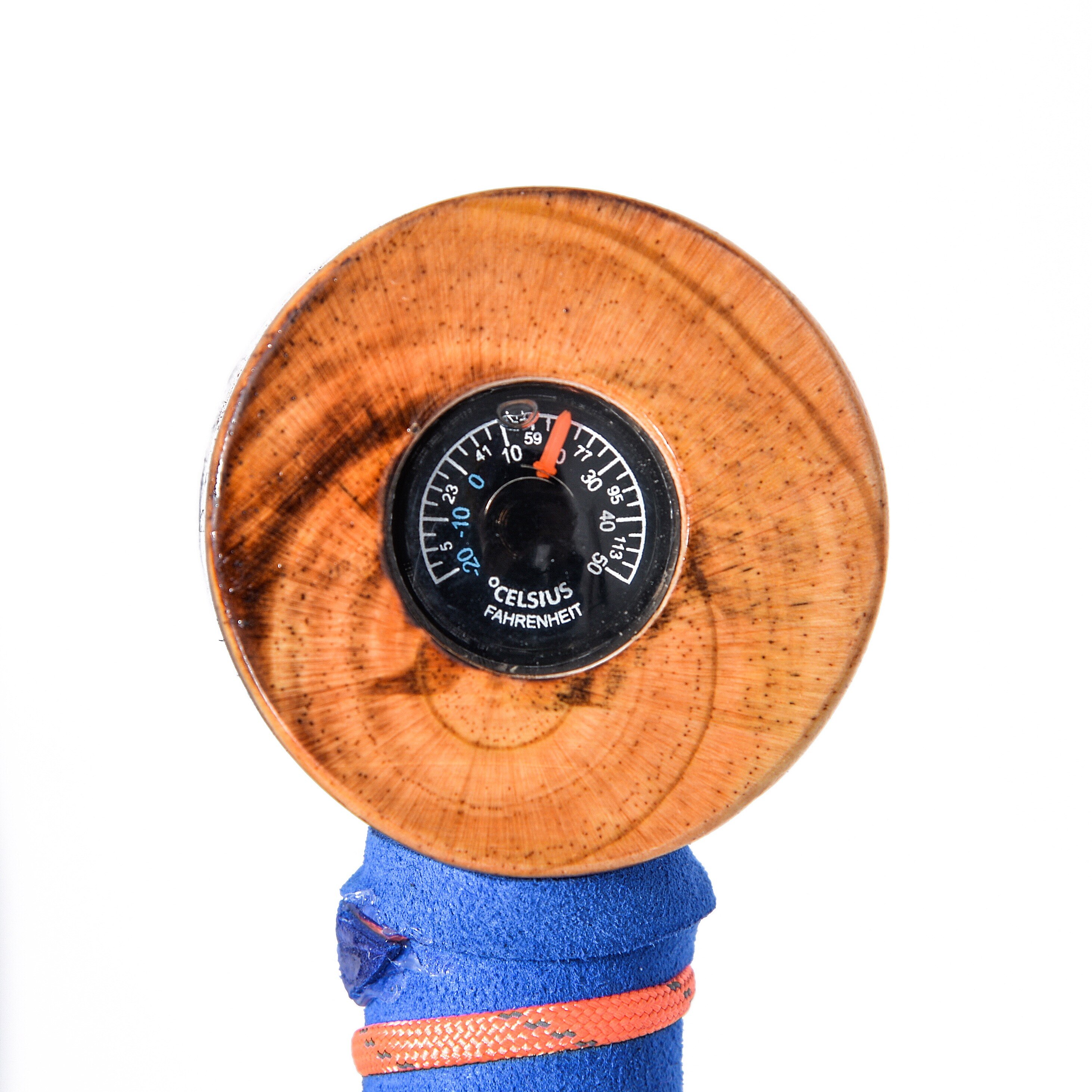 FOREST PILOT 3 Piece Detachable Hiking Stick Wooden Head with Compass and Thermometer Nature Color, 48 Inches,Stick for hiking