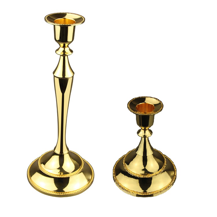 Candelabro de Metal Retro Para cena, Hotel, decoración del hogar, romántico, Retro: L / Dorado