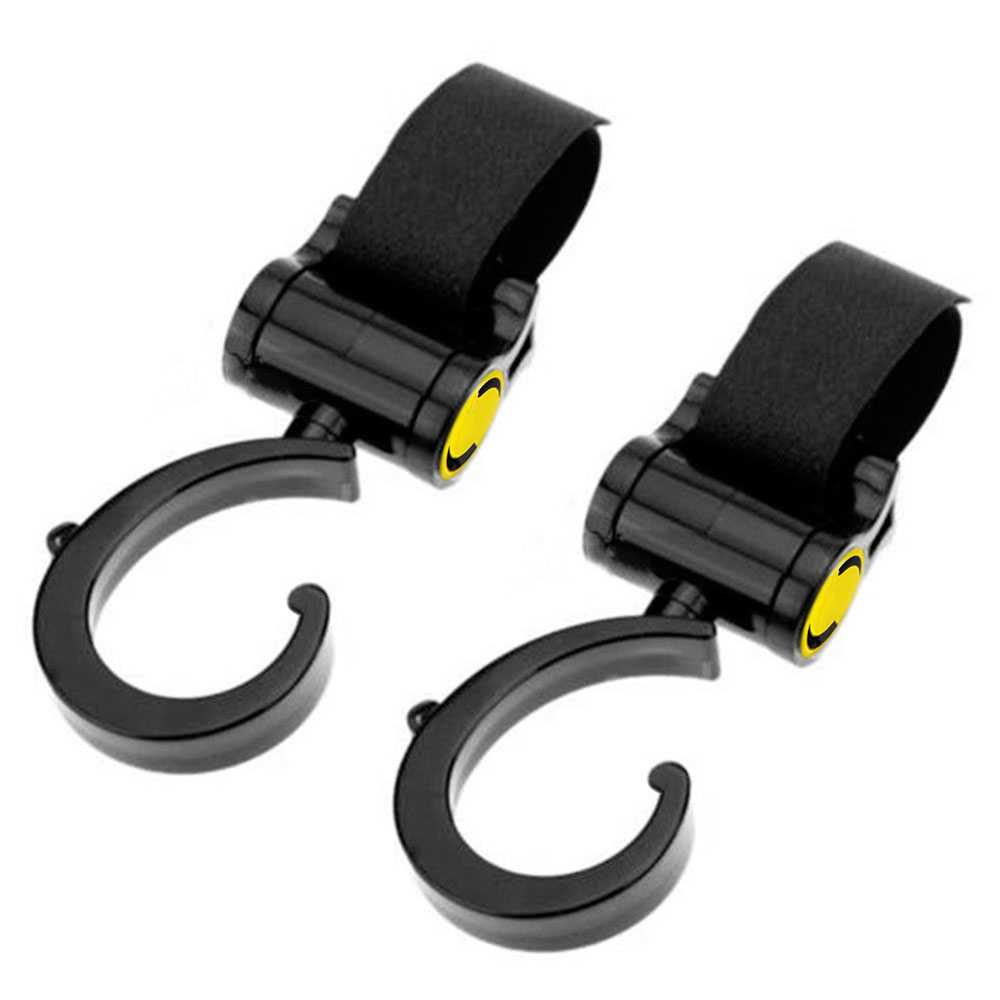 Ocioduplo 2x ganchos carrinho de carrinho carrinho de carrinho de carrinho de propósito cabide para o bebê sacos de fraldas preto velcro cadeira de carro estável