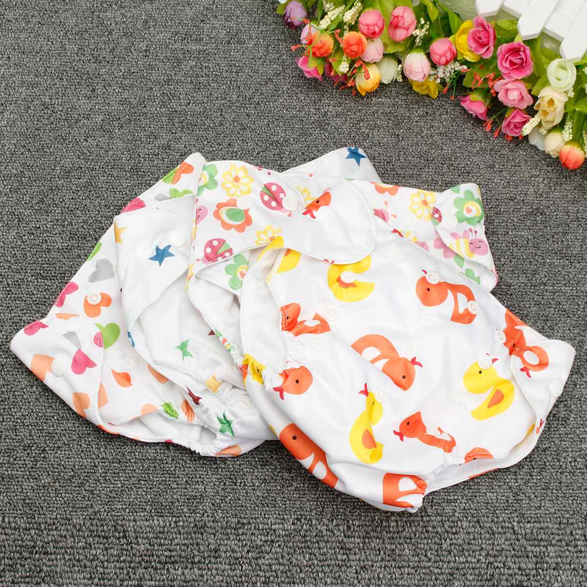 Reusable Washable Baby Cloth Diaper Printed Nappy Pocket Cloth Diaper