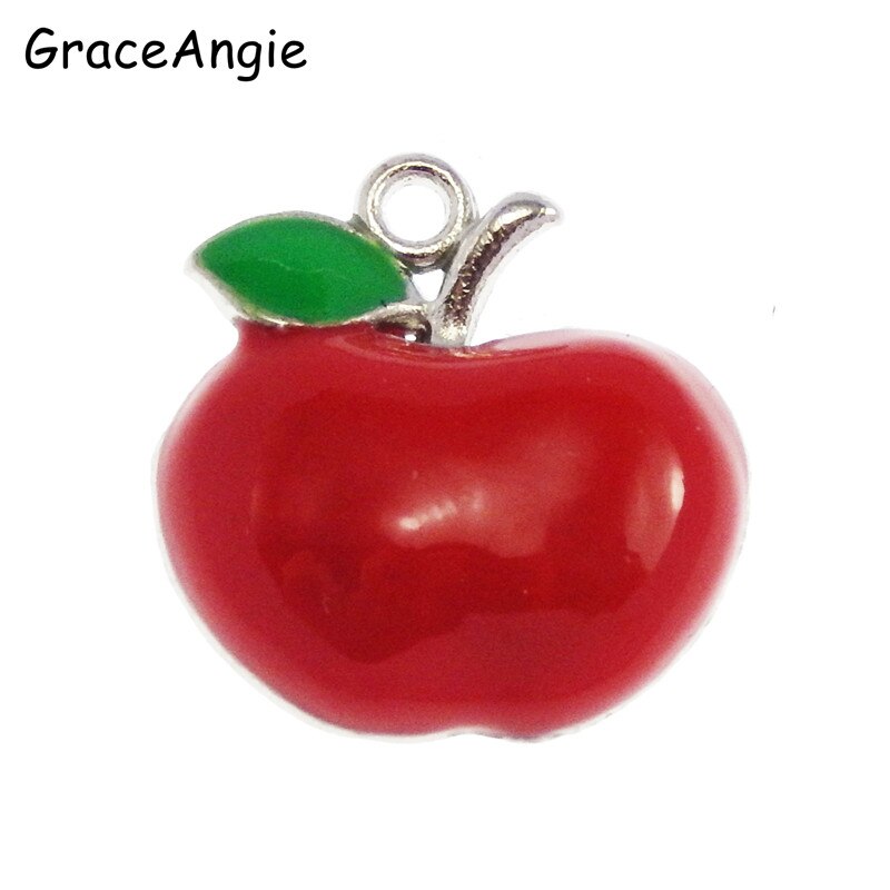 15 teile/los Freies Red Apple Halskette Anhänger Nette Handwerk Emaille Legierung Charme Anhänger Schmuck, Der 17*17 * 4mm 50499