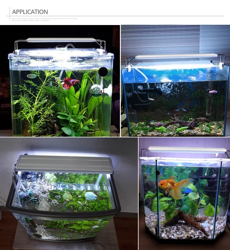 Aquarium Led Licht Super Slank Aquarium Waterplant Kweekverlichting Waterdichte Felle Clip Lamp Blauw Led 18-60Cm Voor Planten