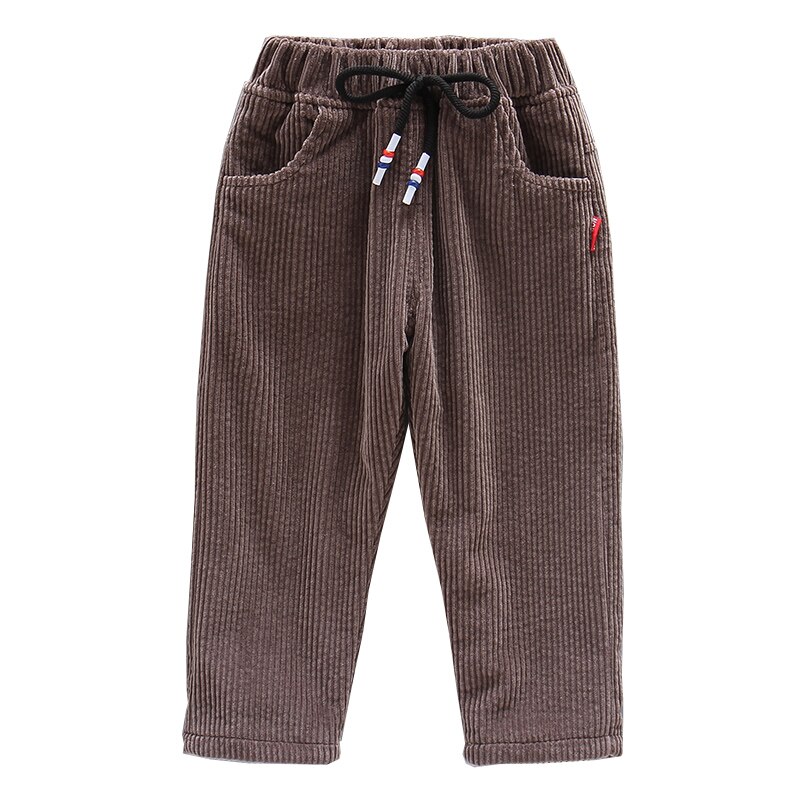 Baby Kids Solid Trousers Plus Velvet Corduroy Pants 1-7 Years Old Children's Winter Straight Long Pants For Boy Casual Pants