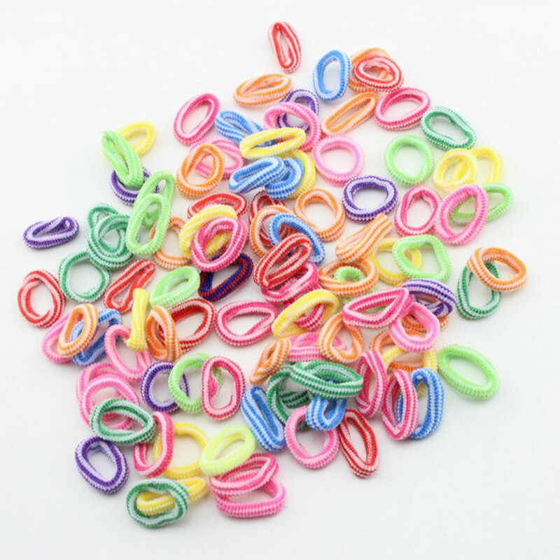 100Pcs/lot Baby Girls Elastic Hair Bands Colorful Rubber Band Children Ponytail Holder Baby Hair Accessories