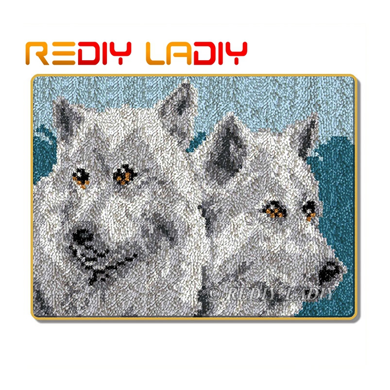 Matta med låskrok gör din egen matta sovande katt virkkudde gör-det-själv matta matta akrylgarn tryckt canvas hobby & hantverk: Zd570