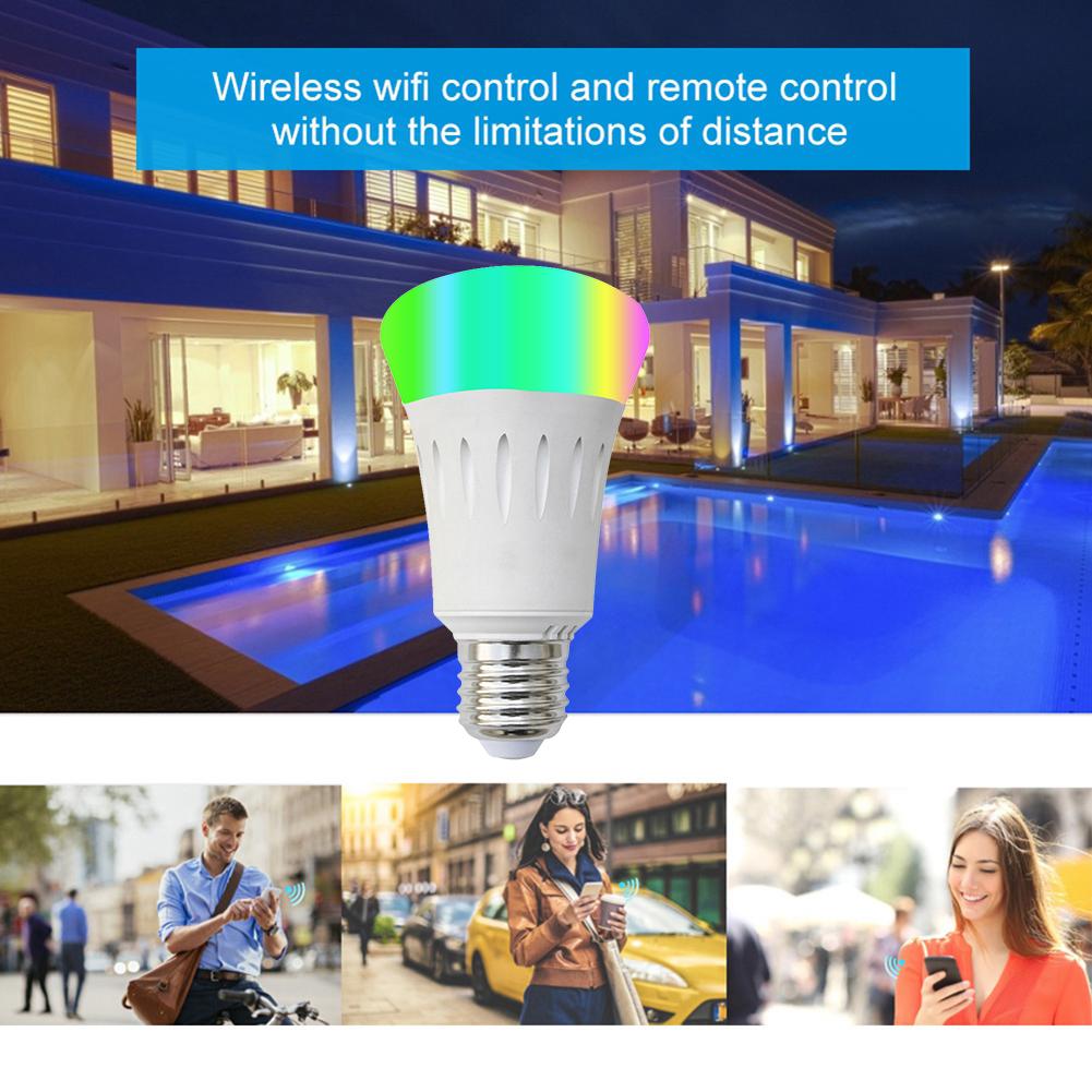 Energy Saving Smart Bulb E27 LED RGB Full Color Compatible APP Voice Remote Control Dimmable 7W Energy Saving Lighting
