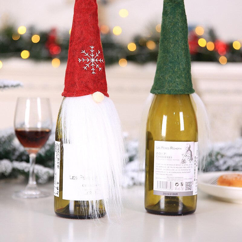 42*9cm nordisk julemanden vinflaskepose juledekorativ champagne vinflaskehylster